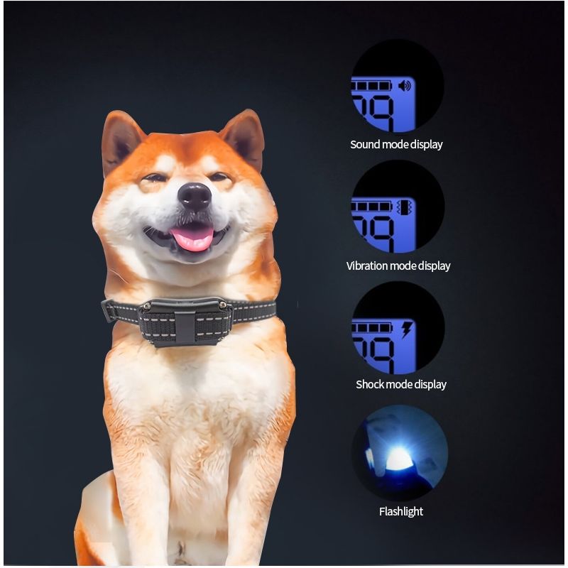 Collier d'entraînement pour chiens LCD imperméable rechargeable 3 modes ajustable 800m outil de formation