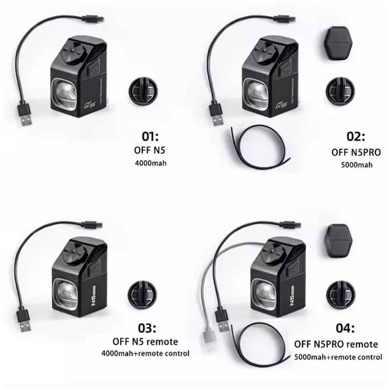 OFF-N5 Lumière vélo puissante 1000 lumens rechargeable USB | Éclairage vélo avant VTT/Route étanche