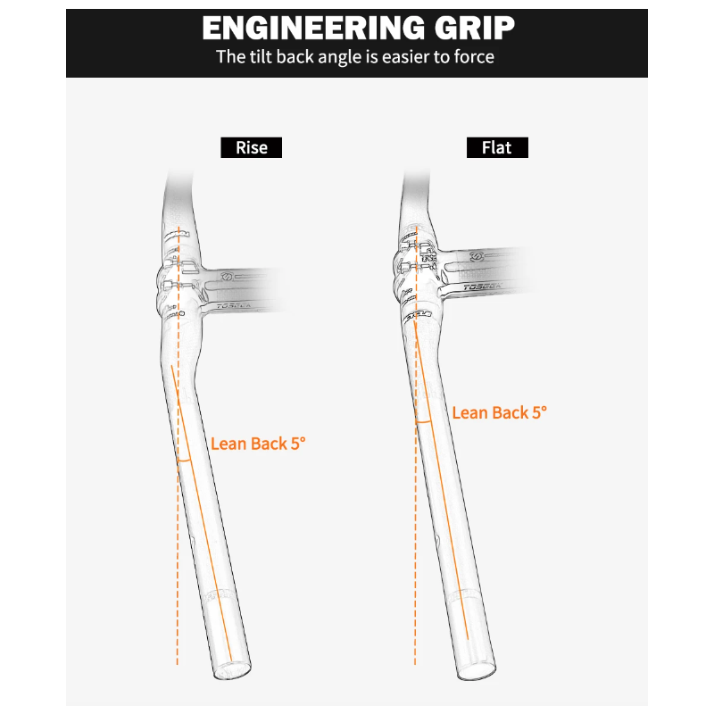 Guidon TOLOOKING ZF-ONE Vélo en Fibre de Carbone 31.8mm Noir Mat Largeur 580-760mm Haute Qualité Cyclisme