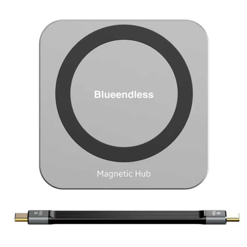 Blueendless Station d'accueil magnétique portable M.2 NVMe | HDMI 4K60Hz 10Gbps 100W PD Type-C 3.2 Boîtier SSD