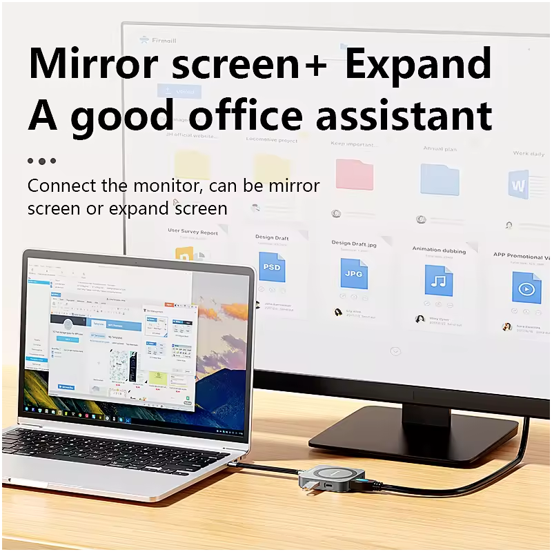 Blueendless Station d'accueil magnétique portable M.2 NVMe | HDMI 4K60Hz 10Gbps 100W PD Type-C 3.2 Boîtier SSD