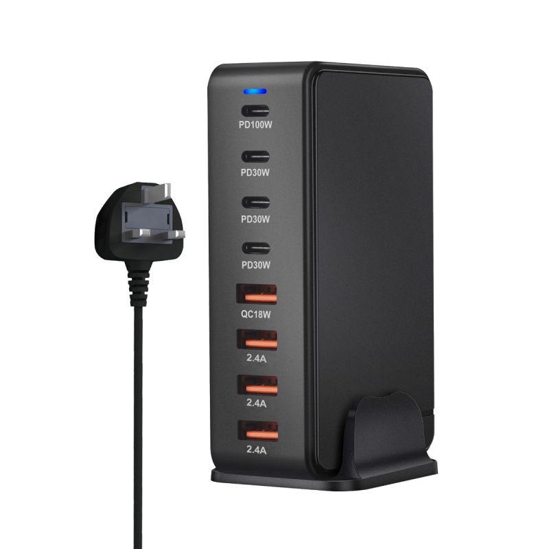 Chargeur GaN 240W 8 Ports USB Type C PD pour Charge Rapide et Efficace Chargeur de Bureau Multi-Appareils