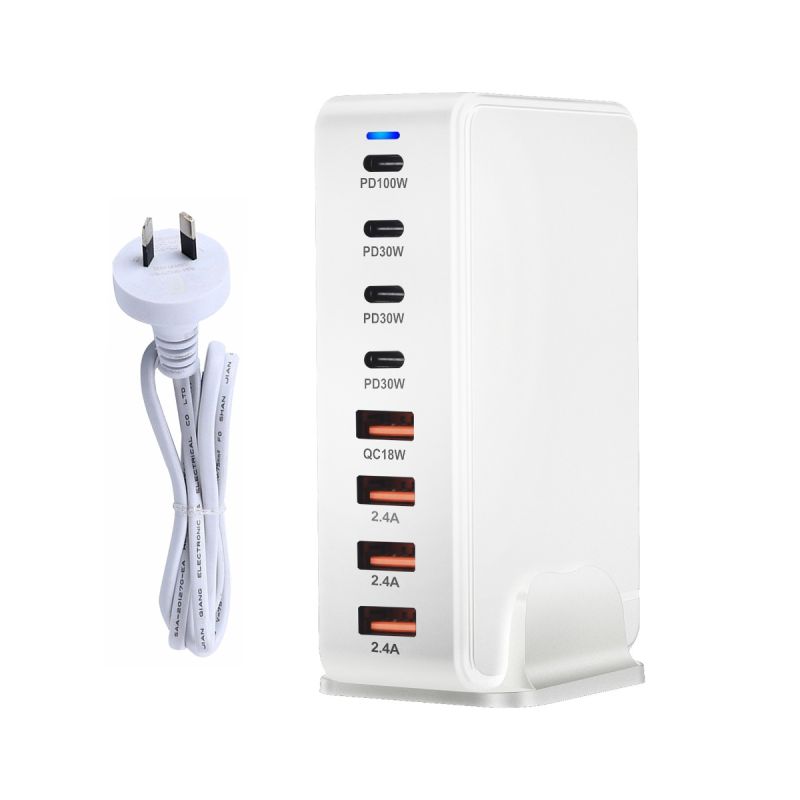 Chargeur GaN 240W 8 Ports USB Type C PD pour Charge Rapide et Efficace Chargeur de Bureau Multi-Appareils