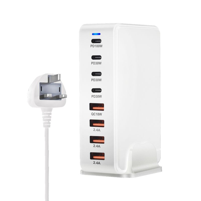 Chargeur GaN 240W 8 Ports USB Type C PD pour Charge Rapide et Efficace Chargeur de Bureau Multi-Appareils