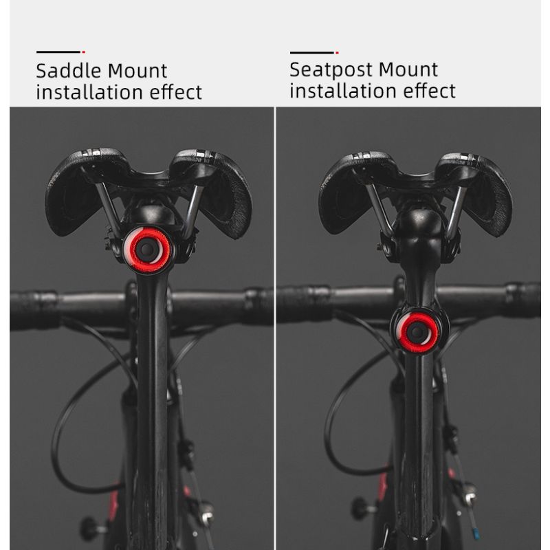 Feu arrière vélo ROCKBROS Q3 feu LED étanche IPX6 pour VTT cyclisme nocturne capteur de frein intelligent