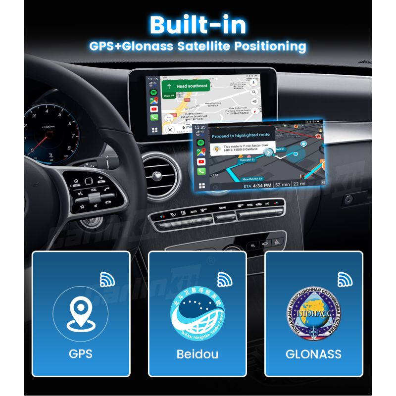 CarlinKit Boîte CarPlay Ai QCM6125 Android 12 Multitâche Fluides Streaming IPTV Netflix Divertissement Auto