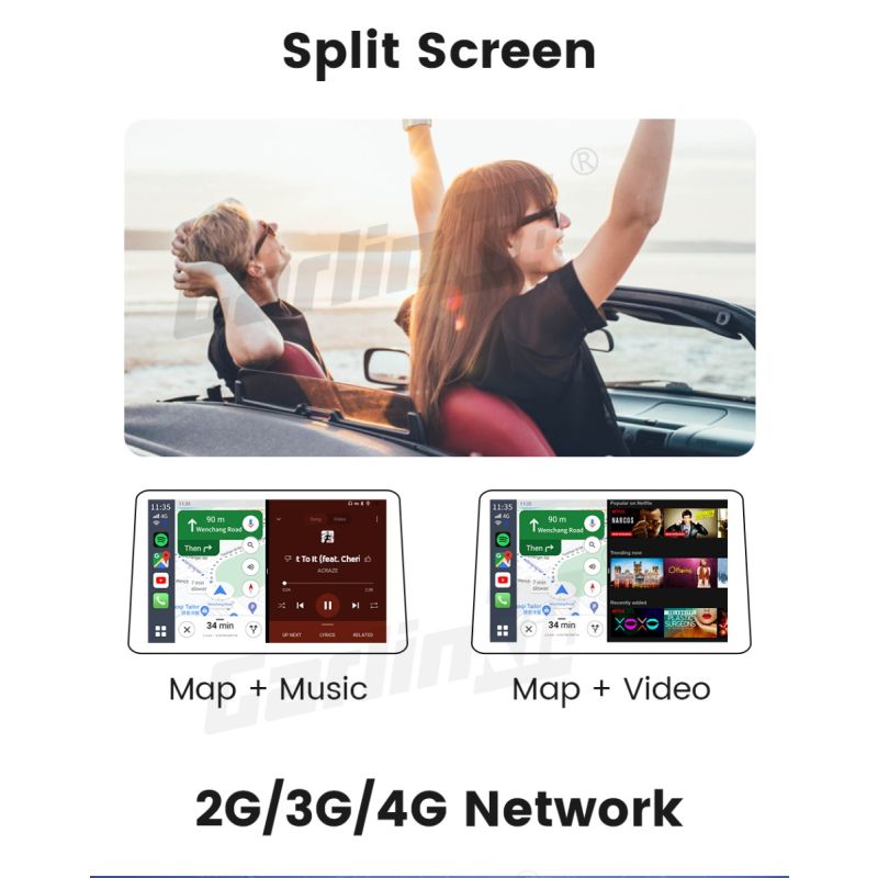 CarlinKit Boîte CarPlay Ai QCM6125 Android 12 Multitâche Fluides Streaming IPTV Netflix Divertissement Auto