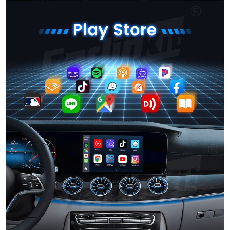 CarlinKit Boîte CarPlay Ai QCM6125 Android 12 Multitâche Fluides Streaming IPTV Netflix Divertissement Auto