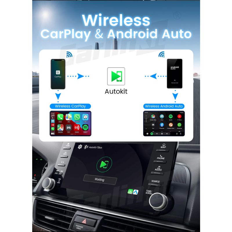 CarlinKit Boîte CarPlay Ai QCM6125 Android 12 Multitâche Fluides Streaming IPTV Netflix Divertissement Auto