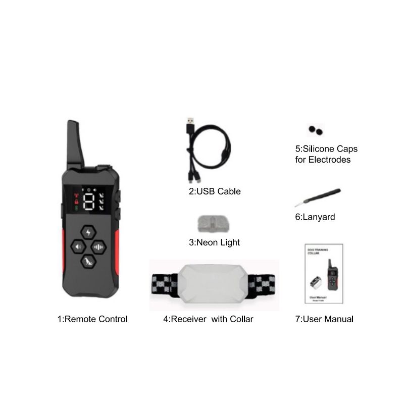 Collier de dressage rechargeable pour chien avec télécommande modes bip vibration choc imperméable 2021