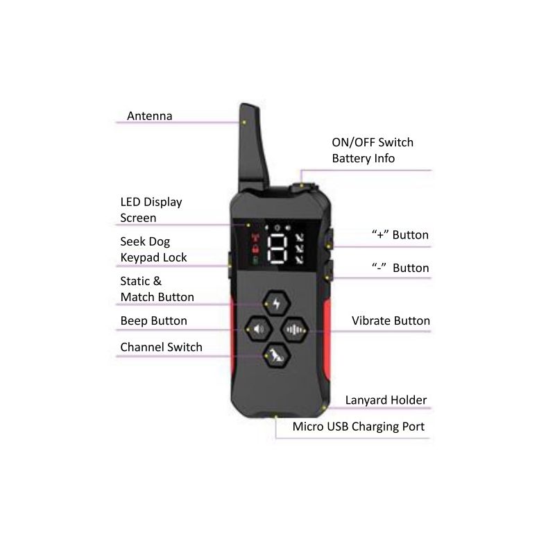 Collier de dressage rechargeable pour chien avec télécommande modes bip vibration choc imperméable 2021