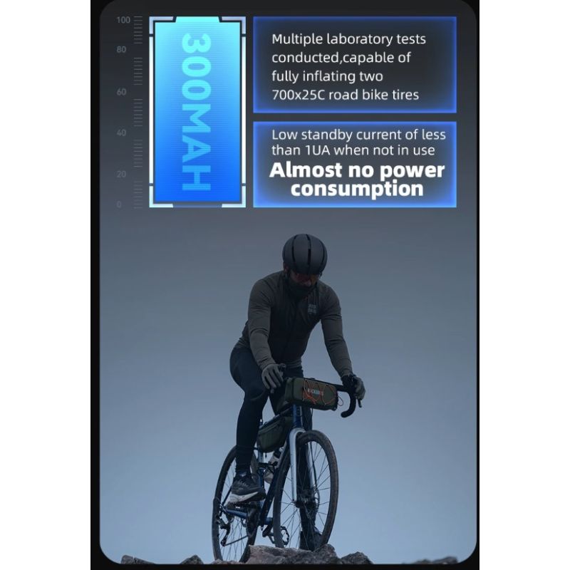 Pompe à vélo ROCKBROS électrique portable rechargeable 100PSI design compact pour vélo moto voiture