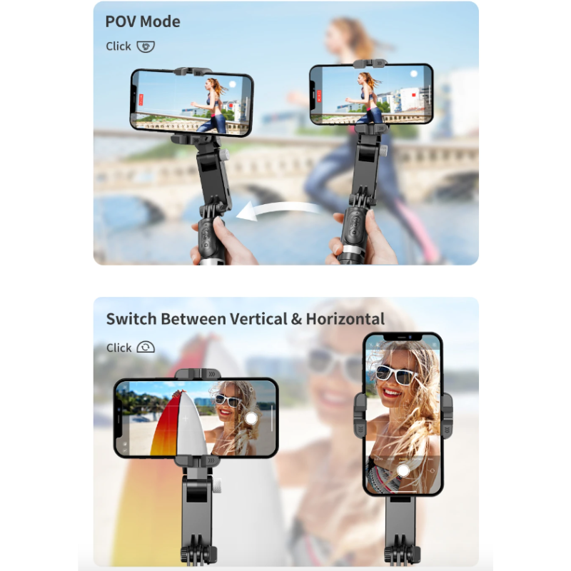 Q18 Selfie Stick Rotation 360 Prise de vue créative Trépied pour smartphones Photographie mobile innovante