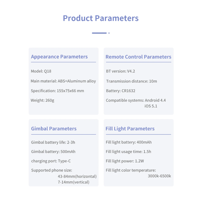 Q18 Selfie Stick Rotation 360 Prise de vue créative Trépied pour smartphones Photographie mobile innovante