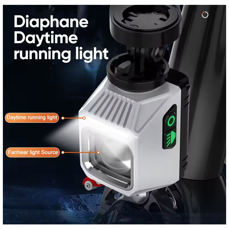 Phare avant vélo NiteBeam CL1600 alliage d'aluminium contrôle à double interrupteur cyclisme nocturne durable