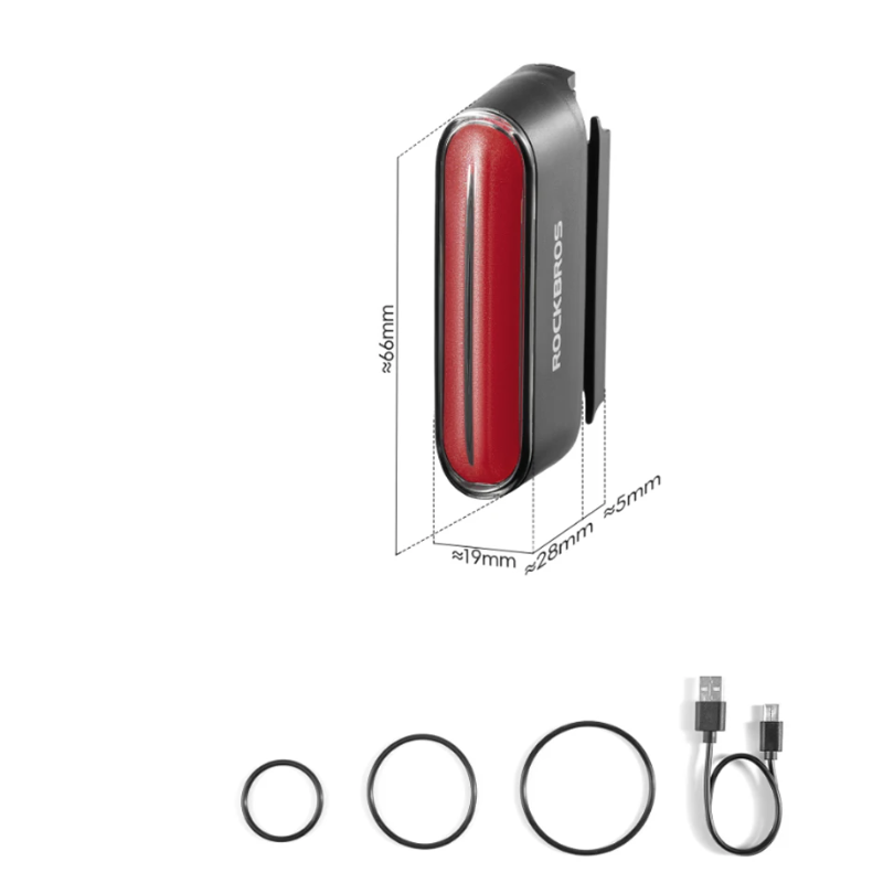 ROCKBROS Feu Arrière Vélo Magnétique Étanche IPX6 | Capteur Intelligent Lumière Vélo Visibilité Sécurité!