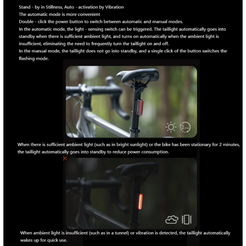 ROCKBROS Feu Arrière Vélo Magnétique Étanche IPX6 | Capteur Intelligent Lumière Vélo Visibilité Sécurité!