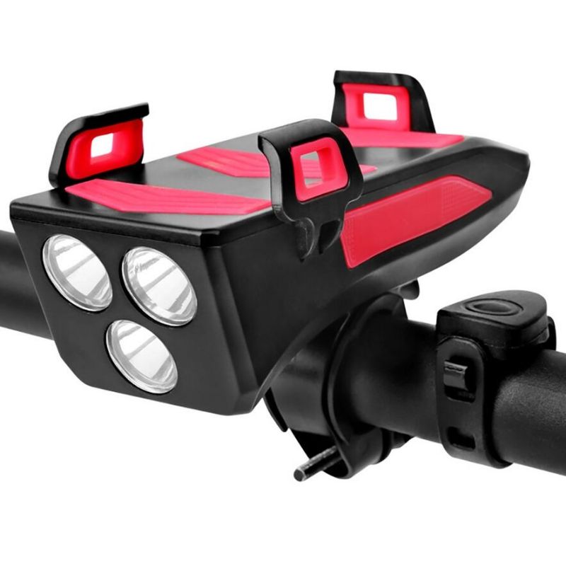 Lumière multifonction vélo 4 en 1 LED 800 lumens avec support téléphone et banque d'alimentation pour sécurité