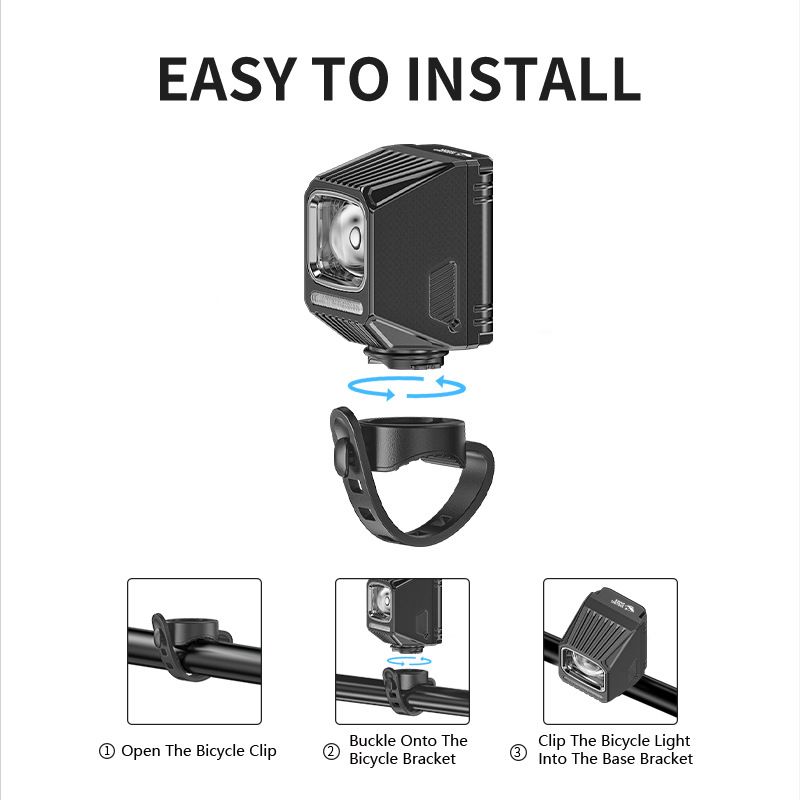 Phare de vélo SMILING SHARK EVO1700 LED rechargeable USB-C alliage aluminium modes multiples étanchéité à vie