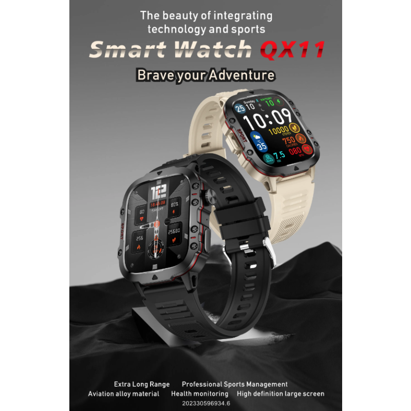 Montre Intelligente Hommes QX11 | Smartwatch Sport 1.96