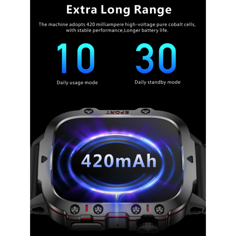 Montre Intelligente Hommes QX11 | Smartwatch Sport 1.96