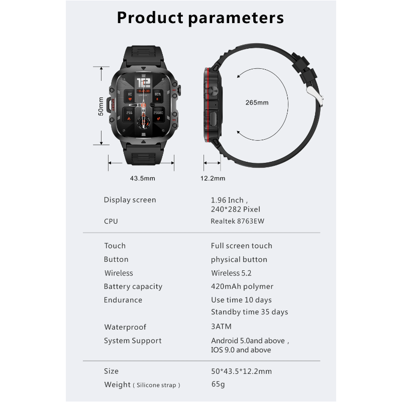 Montre Intelligente Hommes QX11 | Smartwatch Sport 1.96