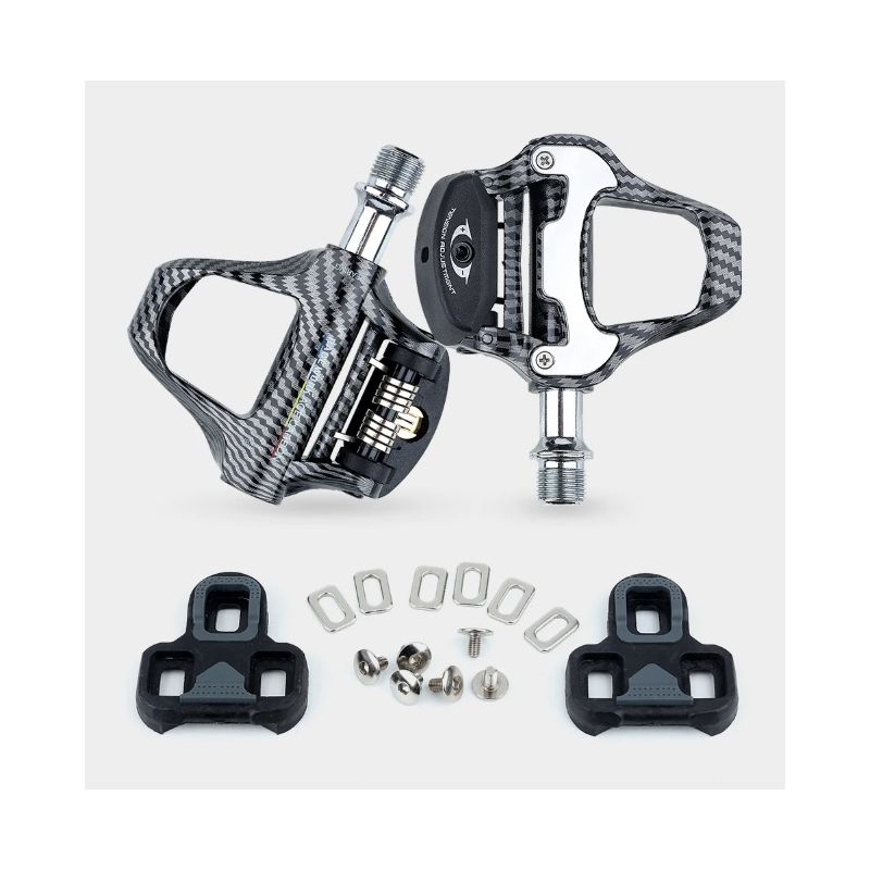 RACEWORK pédale de vélo ultra-légère fibre de carbone compatible SPD Keo passionnés de cyclisme haute performance