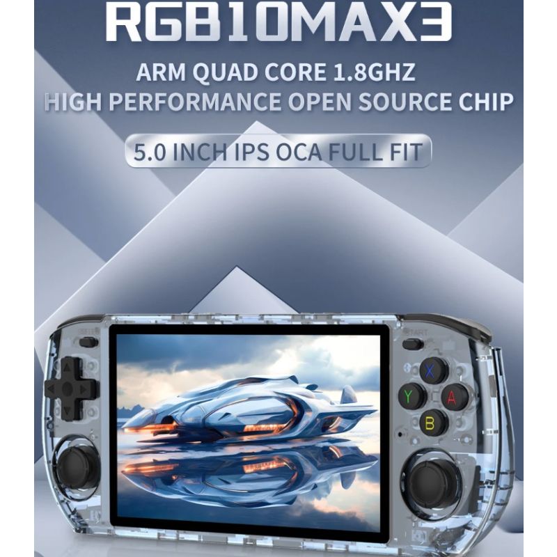 POWKIDDY RGB10 MAX3 console rétro-gaming écran IPS 5 pouces jeu open-source avec puce RK3566 haute performance