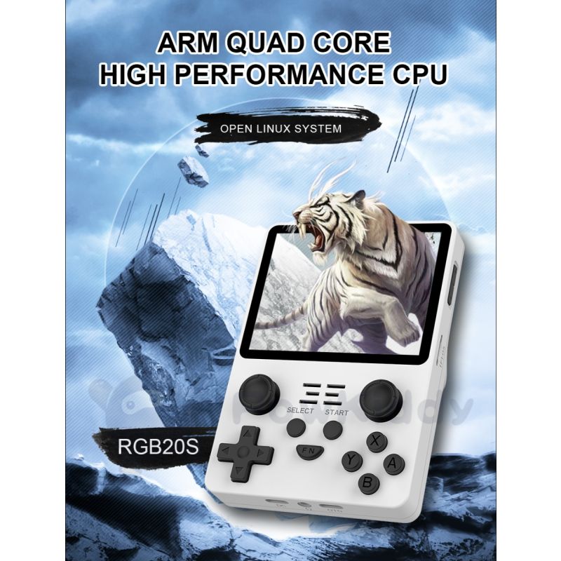 POWKIDDY RGB20S console portable rétro-gaming écran IPS 3.5 pouces système open source cadeau pour enfants