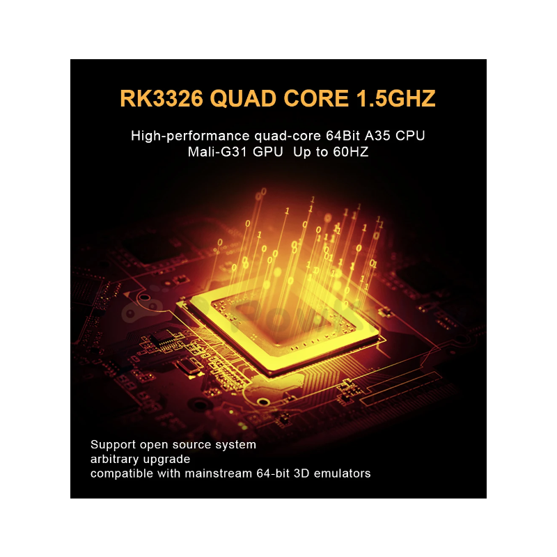 Console rétro POWKIDDY RGB20S avec écran 3,5 pouces pour gaming portable système open source RK3326