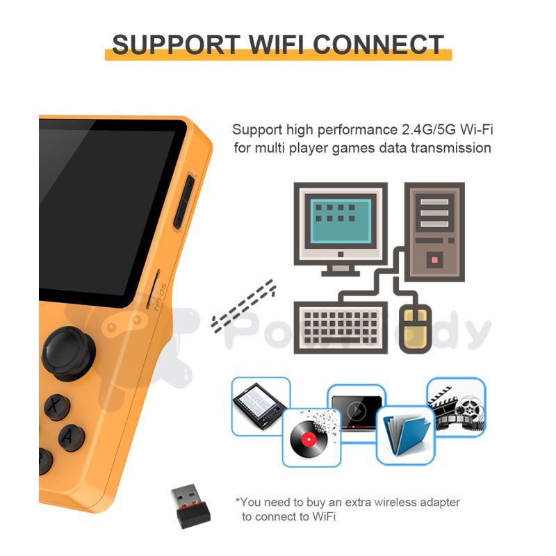 POWKIDDY RGB20S console portable rétro-gaming écran IPS 3.5 pouces système open source cadeau pour enfants