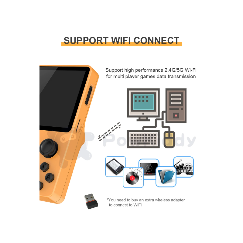 Console rétro POWKIDDY RGB20S avec écran 3,5 pouces pour gaming portable système open source RK3326