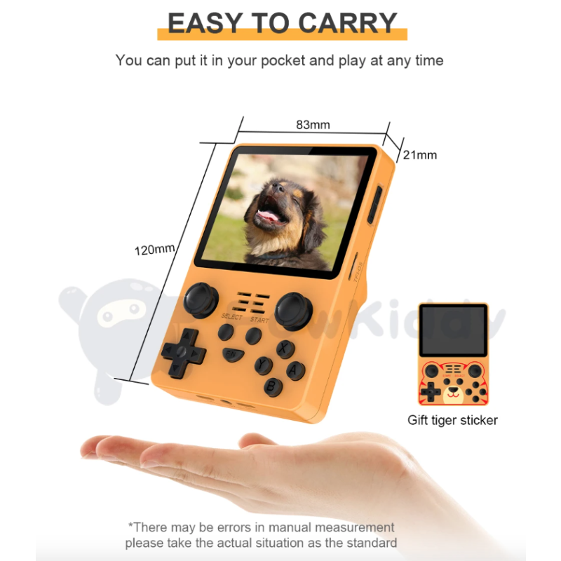 Console rétro POWKIDDY RGB20S avec écran 3,5 pouces pour gaming portable système open source RK3326