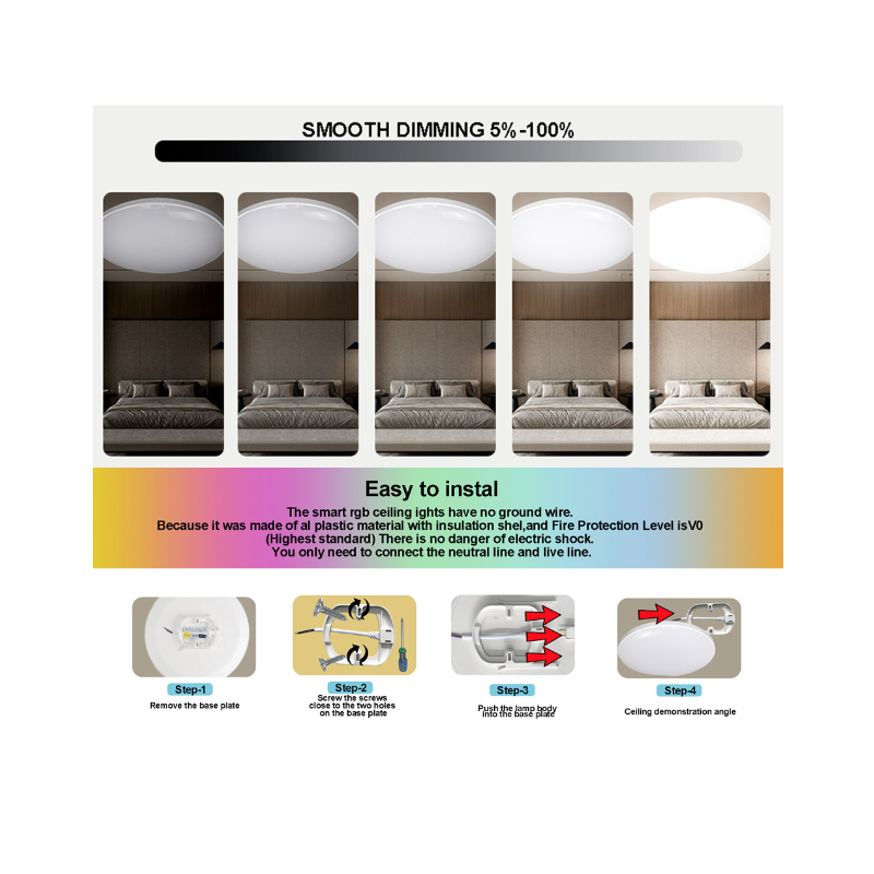 Plafonnier intelligent 24W Tuya Zigbee lampe de plafond LED salon contrôle vocal Alexa maison intelligente