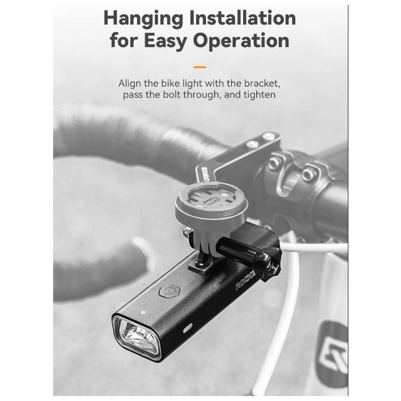 Feu avant de vélo ROCKBROS RHL-1000LUMEN LED 1000 lumens étanche charge Type-C sécurité cyclisme en extérieur