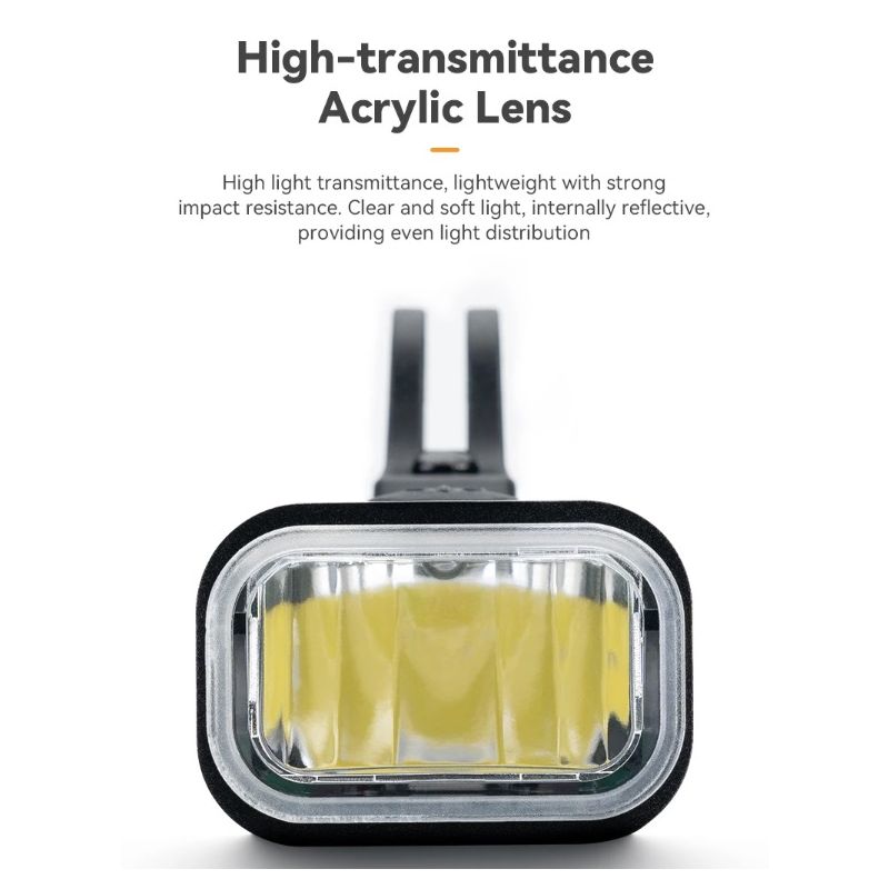 Feu avant de vélo ROCKBROS RHL-1000LUMEN LED 1000 lumens étanche charge Type-C sécurité cyclisme en extérieur