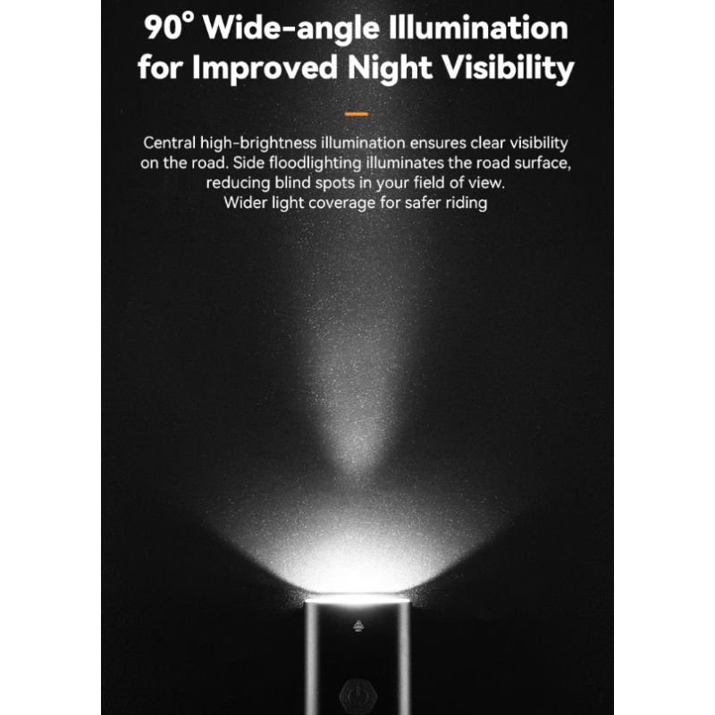 Feu avant de vélo ROCKBROS RHL-1000LUMEN LED 1000 lumens étanche charge Type-C sécurité cyclisme en extérieur