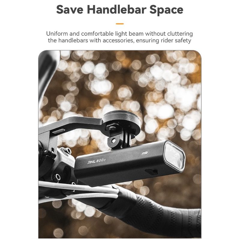 Feu avant de vélo ROCKBROS RHL-1000LUMEN LED 1000 lumens étanche charge Type-C sécurité cyclisme en extérieur