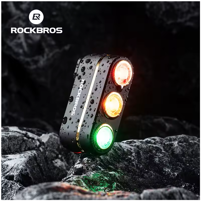 ROCKBROS Feu Arrière Vélo Intelligent, Étanche IP64, Capteur Frein, Type-C, Sécurité Cyclisme Nocturne.