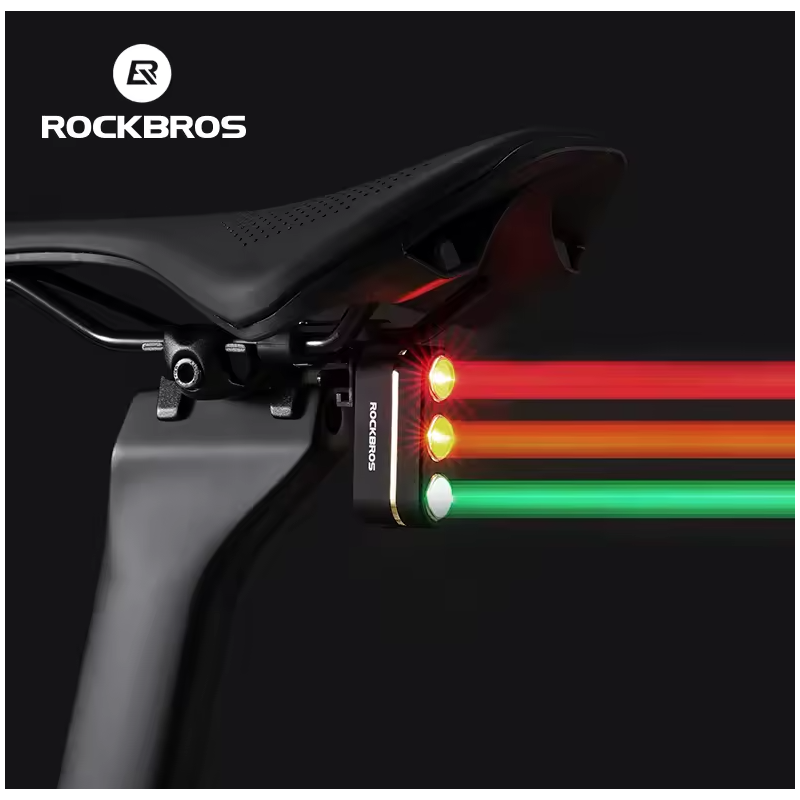 ROCKBROS Feu Arrière Vélo Intelligent, Étanche IP64, Capteur Frein, Type-C, Sécurité Cyclisme Nocturne.