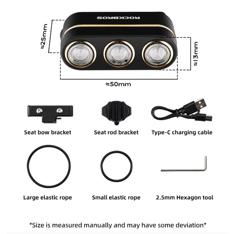 ROCKBROS Feu Arrière Vélo Intelligent, Étanche IP64, Capteur Frein, Type-C, Sécurité Cyclisme Nocturne.