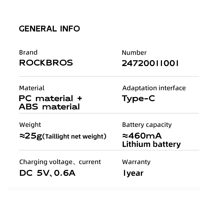 ROCKBROS Feu Arrière Vélo Intelligent, Étanche IP64, Capteur Frein, Type-C, Sécurité Cyclisme Nocturne.