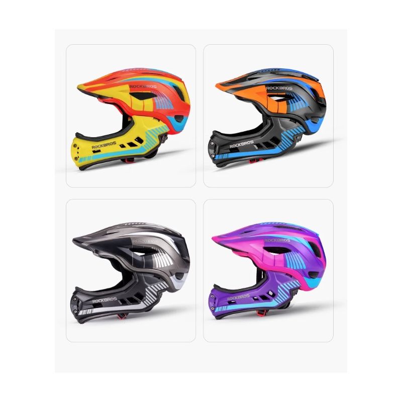 Casque de Cyclisme Enfants ROCKBROS avec Design Amovible Intégral Sécurité et Confort pour Vélo et VTT