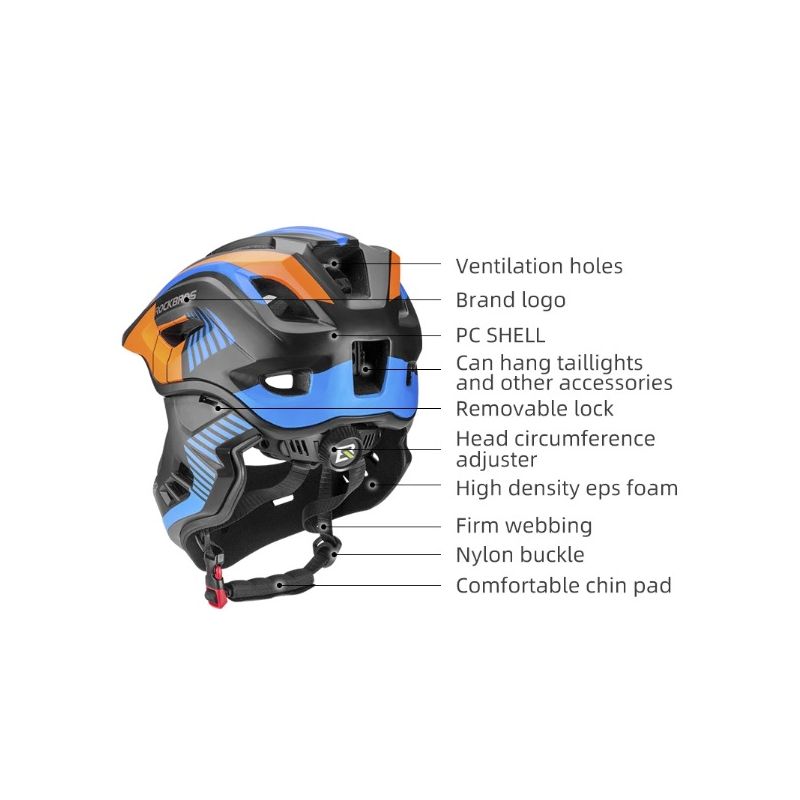 Casque de Cyclisme Enfants ROCKBROS avec Design Amovible Intégral Sécurité et Confort pour Vélo et VTT