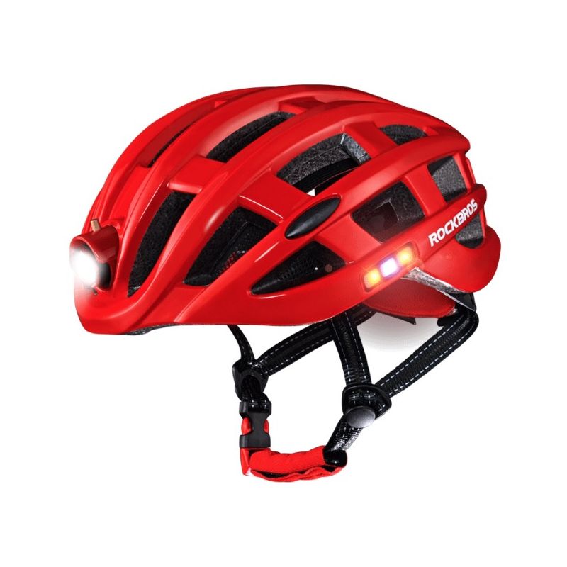 Casque Cyclisme ROCKBROS Ultraléger Casque Vélo Lumière Éclairage Intégré Chargement USB Protection Anti-Insectes