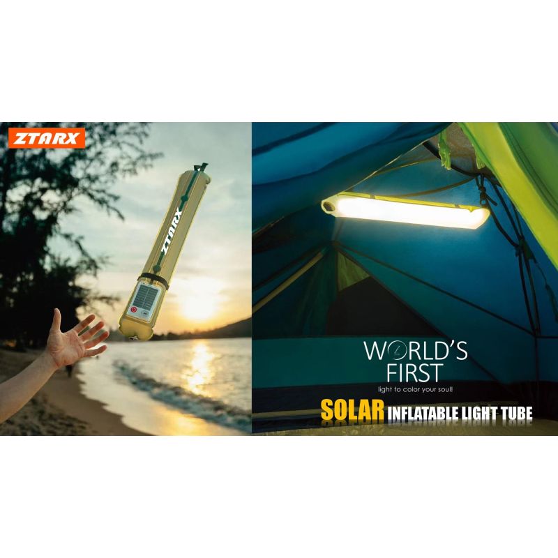 ZTARX Lanterne Solaire Gonflable IP66 - Camping, Randonnée, Urgence - Portable, Étanche, USB Rechargeable