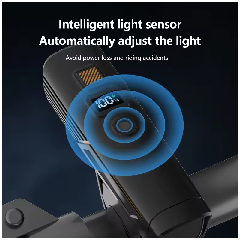 Phare Vélo B9 Type-C Recharge - Éclairage VTT & Route, Visibilité Sécurité Cyclisme