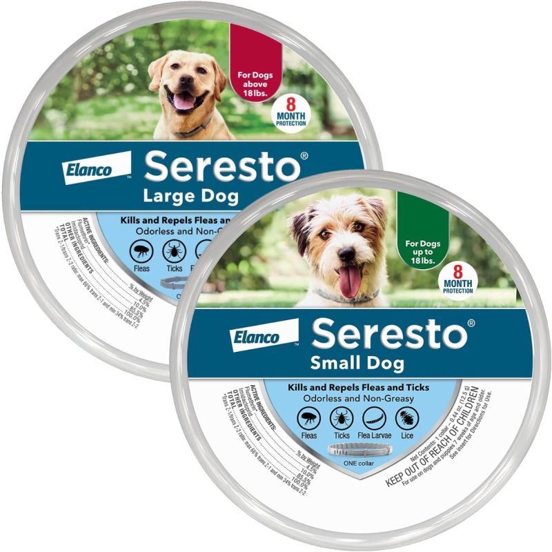 Seresto Collier de traitement et de prévention contre les puces et les tiques recommandé par les vétérinaires pour grands chiens, protection de 8 mois
