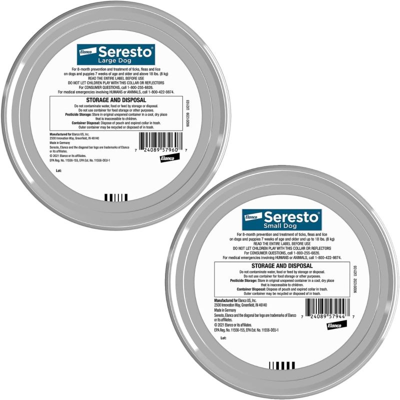 Seresto Collier de traitement et de prévention contre les puces et les tiques recommandé par les vétérinaires pour grands chiens, protection de 8 mois