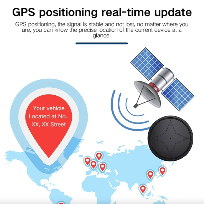 Mini GPS Fixation Magnétique Forte Suivi Temps Réel Voiture Moto Camion Localisateur Longue Durée Batterie